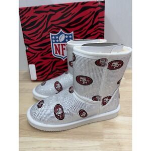 San Francisco 49ers Cuce Women's 7 Logo Sparkle Crystal Rhinestone Ankle Boots